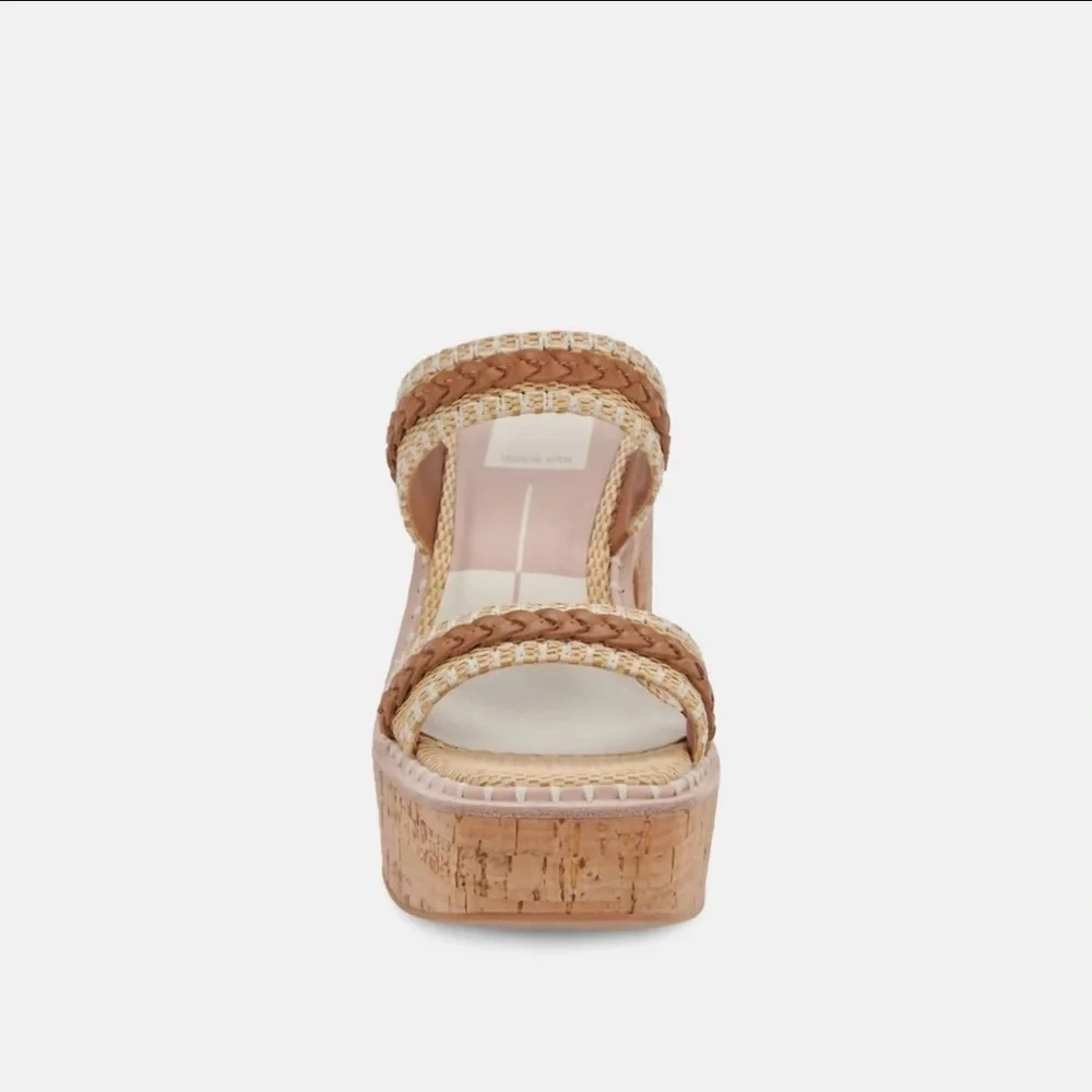Dolce Vita Whim Heels In Honey Raffia Size 7.5